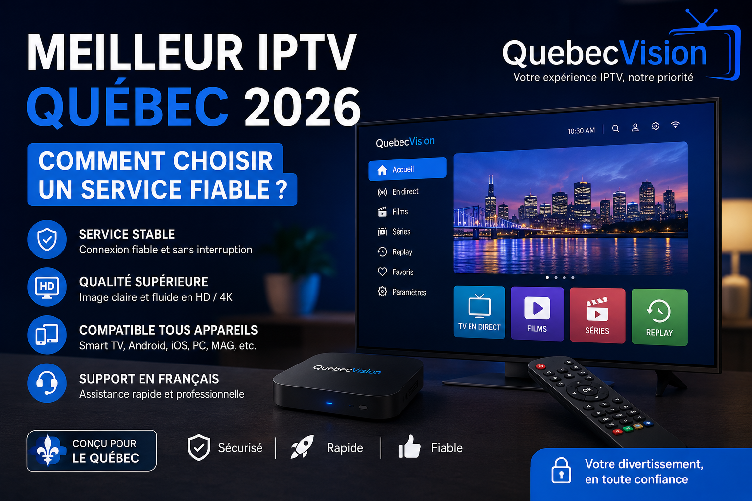 Fournisseur IPTV Québec : avantages d’un service professionnel | Guide pratique